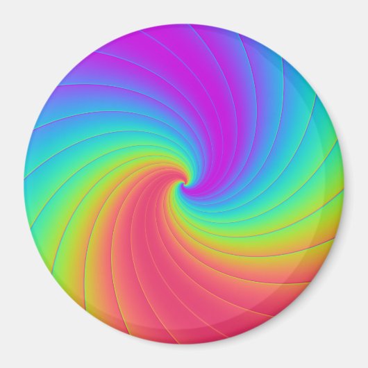 Prismatische trippy Rainbow Spiral Whirl Swirl Magneet (Voorkant)
