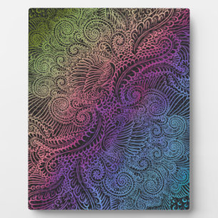 prismatische werveling Rainbow Fractal Feather A Fotoplaat