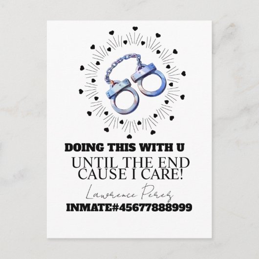 Prison Cards Long Distance Doing Time Cuffs Briefkaart (Voorkant)