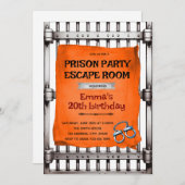 Prison escape room party Invitation (Devant / Derrière)
