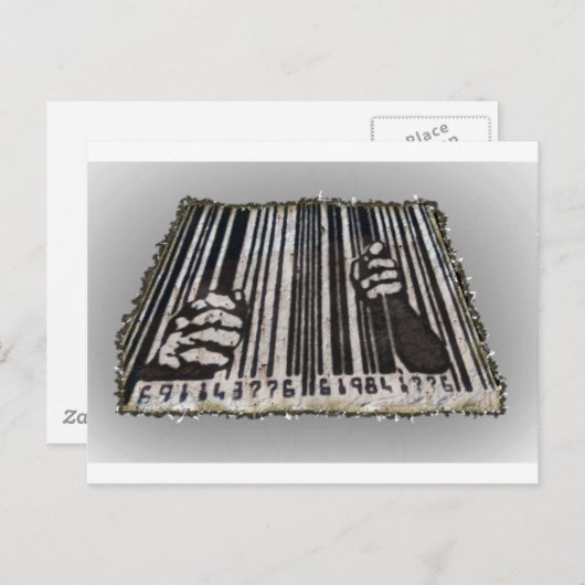 PRISON JAIL BAR CODE BRIEFKAART (Voorkant / Achterkant)