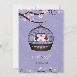 Prisonniers d'amour Violet Mariage Invitation