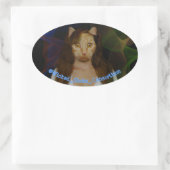 Pritty Kat Ovale Sticker (Tas)