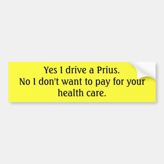 Prius Driving Capitalist Bumpersticker (Voorkant)