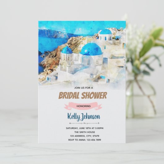 Privacte voor de bruiloft van Santorini Kaart (Staand voorkant)