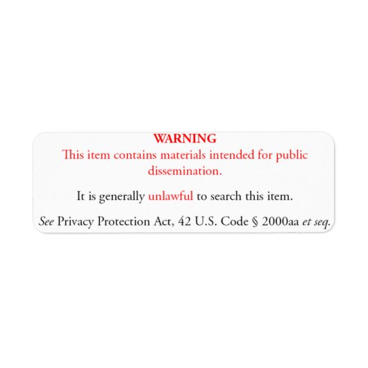 Privacy Protection Act sticker, white label (Voorkant)