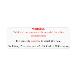 Privacy Protection Act sticker, wit label
