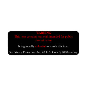 Privacy Protection Act sticker, zwart label