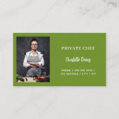 Private chef basilicum groene foto catering QR cod Visitekaartje (Voorkant)