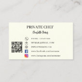 Private chef ivoor foto catering QR code Visitekaartje (Achterkant)