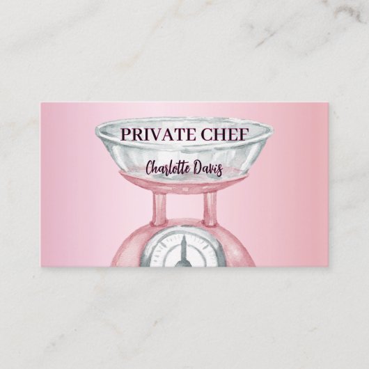 Private chef roze toonladder vrouw QR code Visitekaartje (Voorkant)