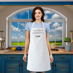 Private chef wit zwart script slogan schort