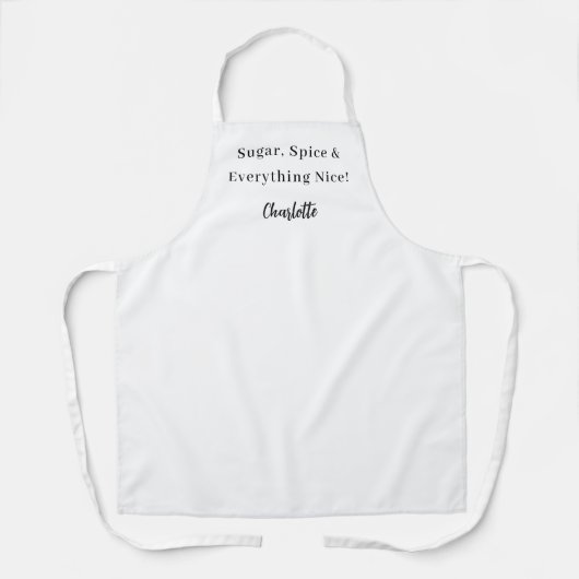 Private chef wit zwart script slogan schort (Voorkant)