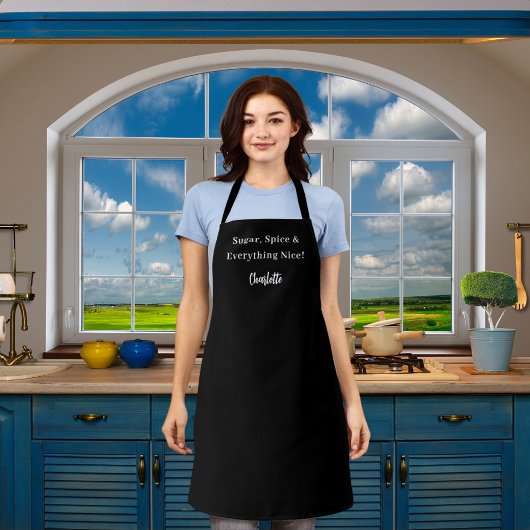 Private chef zwart wit script slogan schort