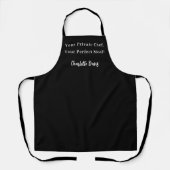 Private chef zwart wit script slogan schort (Voorkant)