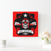 Private en commerciële piloot gift vierkante klok (Huis)