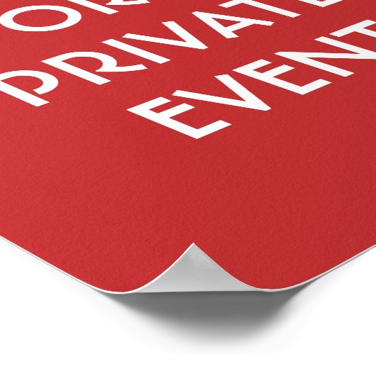 Private Event Closure Sign, Event Poster (Hoek)