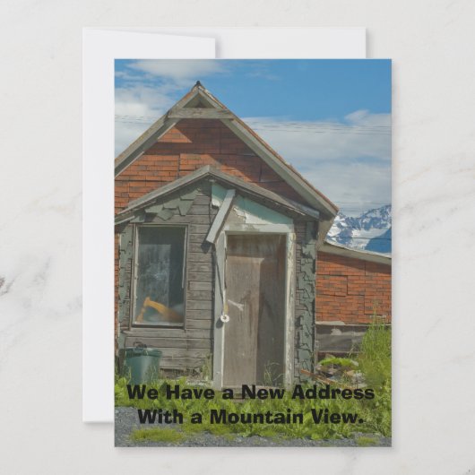 Private Funny Address Change Card: Mountain Uitzic Aankondiging (Voorkant)