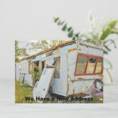 Private Funny Change of Address Kaart: Trailer Hom Aankondiging (Staand voorkant)