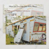 Private Funny Change of Address Kaart: Trailer Hom Aankondiging (Voorkant / Achterkant)