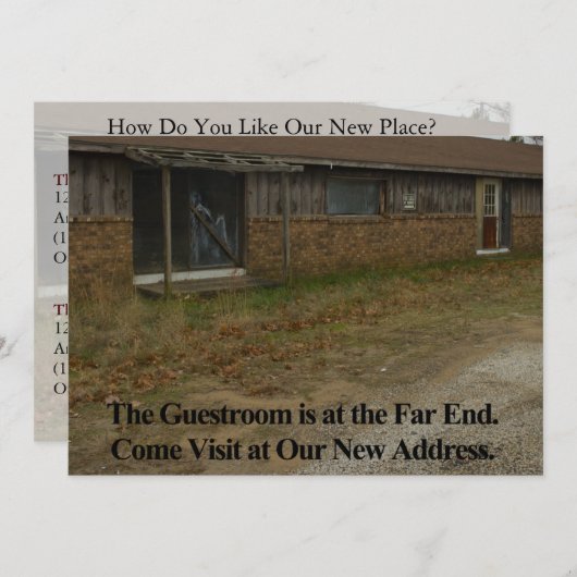 Private Funny Changement d'adresse Carte : Chambre (Devant / Derrière)