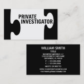 Private Investigator Puzzle Piece Visitekaartje (Voorkant / Achterkant)