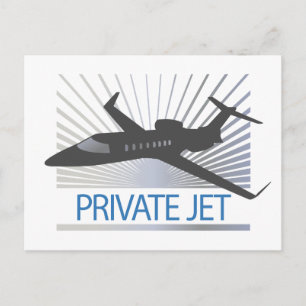 Private Jet Vliegtuig Briefkaart