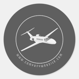 Private Jet Vliegtuig Classic Round Sticker