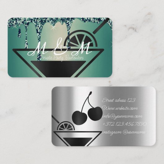 Private Party Bartender voor uw speciale evenement Visitekaartje (Voorkant / Achterkant)