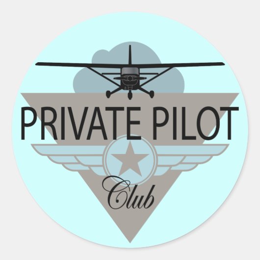 Private Pilot Club Ronde Sticker (Voorkant)
