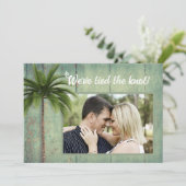 Privé bruiloft palmbomen foto aankondiging (Staand voorkant)