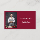 Privé chef-kok bordeaux foto catering QR code Visitekaartje (Voorkant)