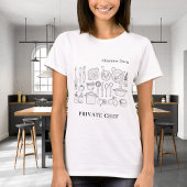 Privé chef-kok naam script keukengerei t-shirt