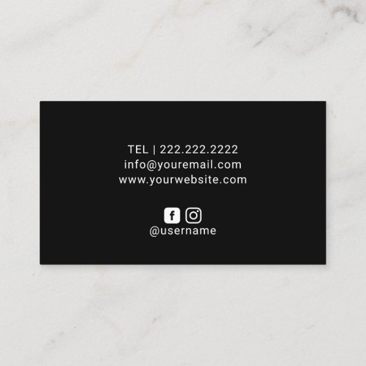 Privé-Chef-minimalistische lijn Kunst Professional Visitekaartje (Achterkant)