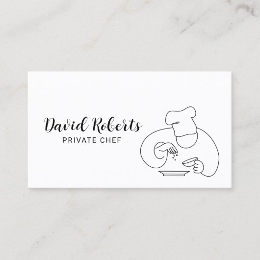 Privé-Chef-minimalistische lijn Kunst Professional Visitekaartje (Voorkant)