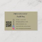 Privé chef salie groene foto boog QR code Visitekaartje (Achterkant)