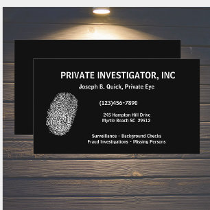 Privé detective onderzoeker Visitekaartjes