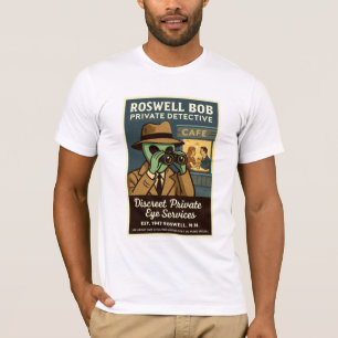 Privé-detective Roswell Aliens 1950's Retro T-shirt