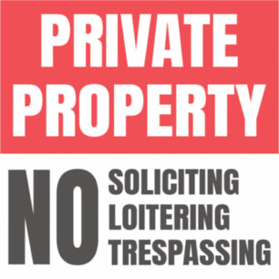 Privé eigendom Geen aanvraag Sticker