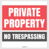 Privé-eigendom nr. sticker (Vel)