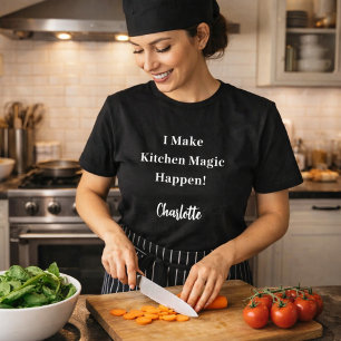 Privé-kok zwart-wit keuken magie t-shirt