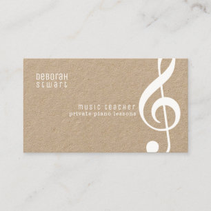 Privé lessen Muziekleraar Rustiek Kraft Visitekaartje