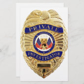privé-onderzoekersbadge briefpapier (Voorkant / Achterkant)