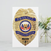 privé-onderzoekersbadge briefpapier (Staand voorkant)