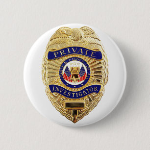 privé-onderzoekersbadge ronde button 5,7 cm
