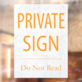 Privé-teken niet lezen raamsticker (Vel 2)