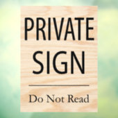 Privé-teken niet lezen raamsticker (Vel 3)