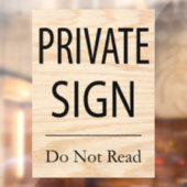 Privé-teken niet lezen raamsticker (Vel 2)