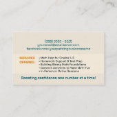 Privé Wiskunde Tutor - Vroege cijfers, elementair Visitekaartje (Achterkant)