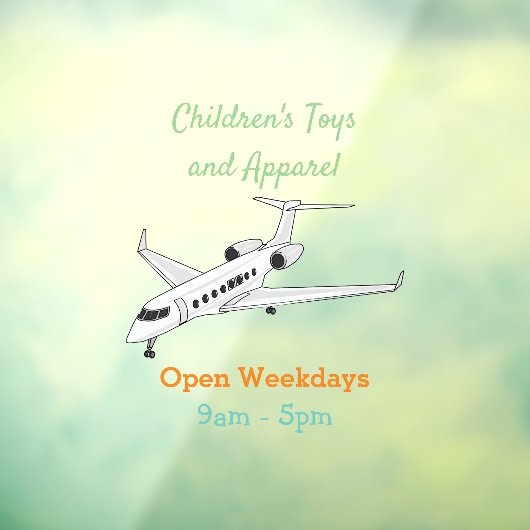 Privéjet cartoon illustratie raamsticker (Vel 3)